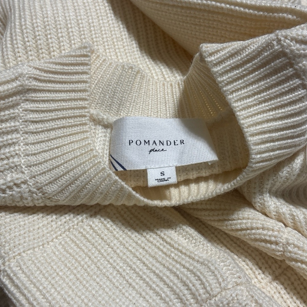 Pomander Place Ivory Ribbed Sweater Dress Size: Small - Picture 8 of 8